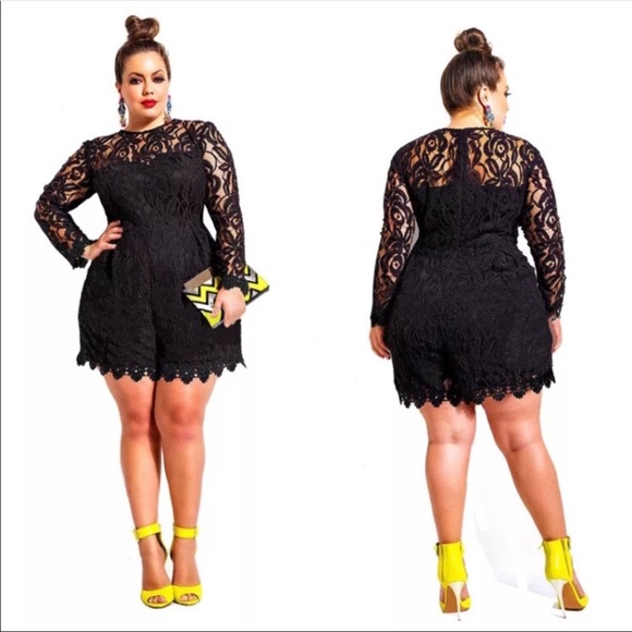 Pants - LAST 1 🌸PLUS LACE LONG SLEEVE ROMPER